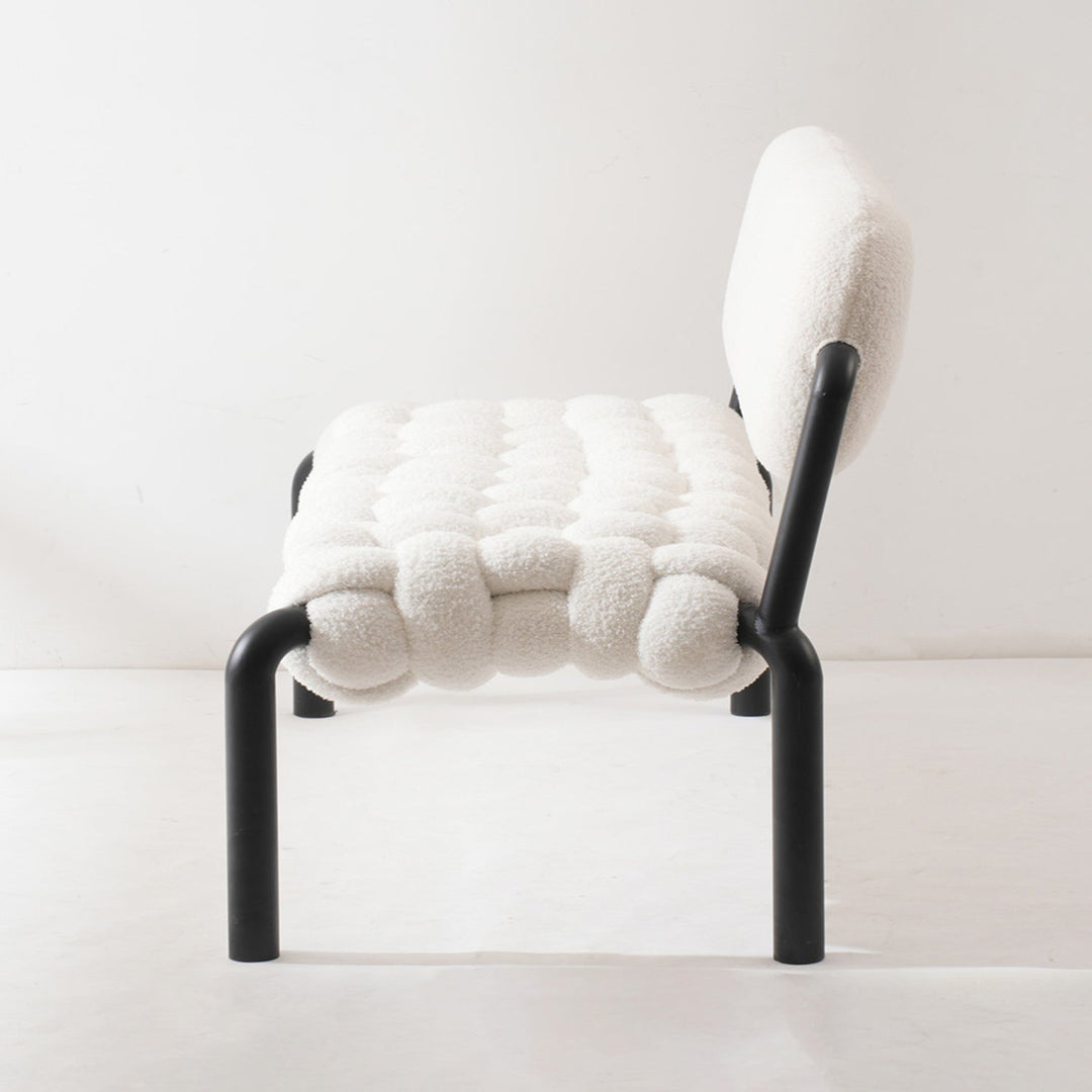 Cream Boucle Fabric Dining Bench SOUFFLE