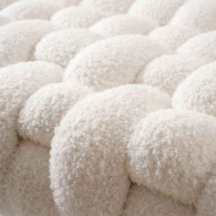 Cream Boucle Fabric Dining Bench SOUFFLE