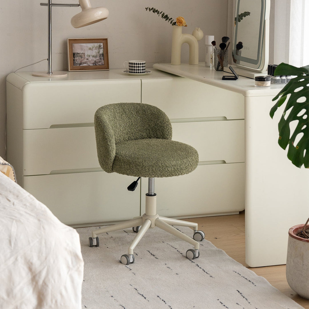 Cream Boucle Fabric Office Chair INS