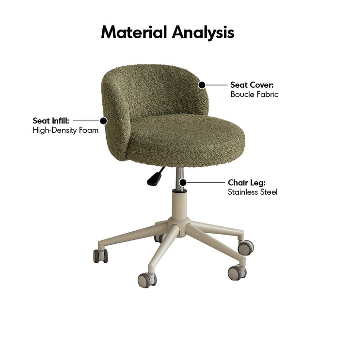 Cream Boucle Fabric Office Chair INS