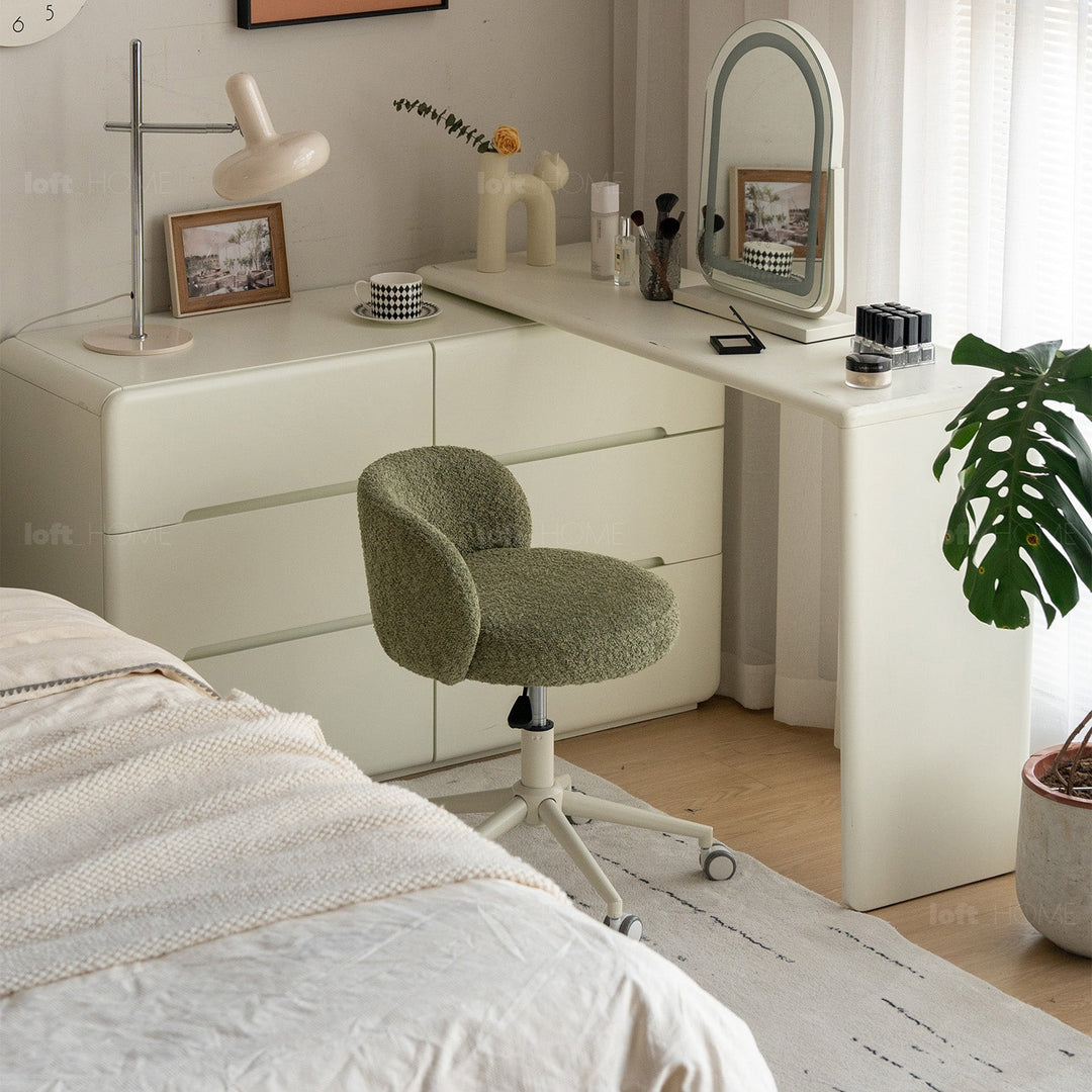 Cream Boucle Fabric Office Chair INS