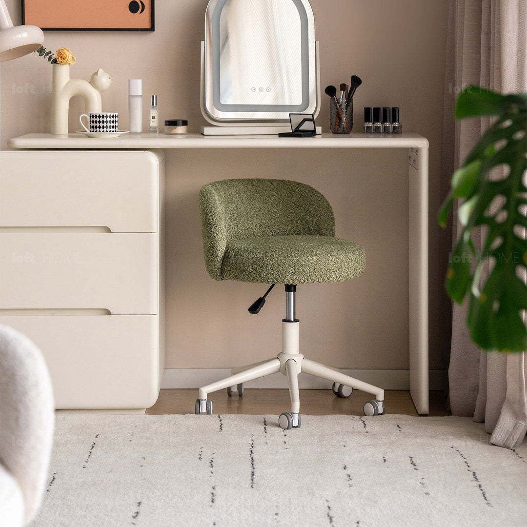 Cream Boucle Fabric Office Chair INS