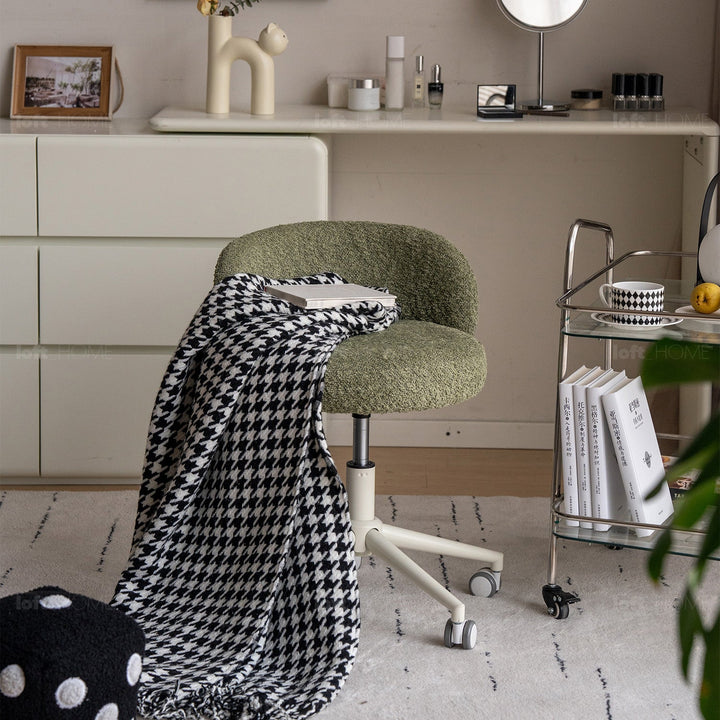 Cream Boucle Fabric Office Chair INS