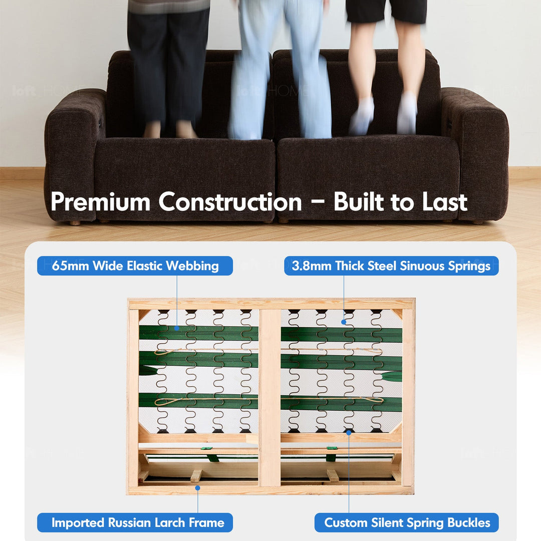 Cream Chenille Velvet Fabric Electric Recliner 2 Seater Sofa LOLO