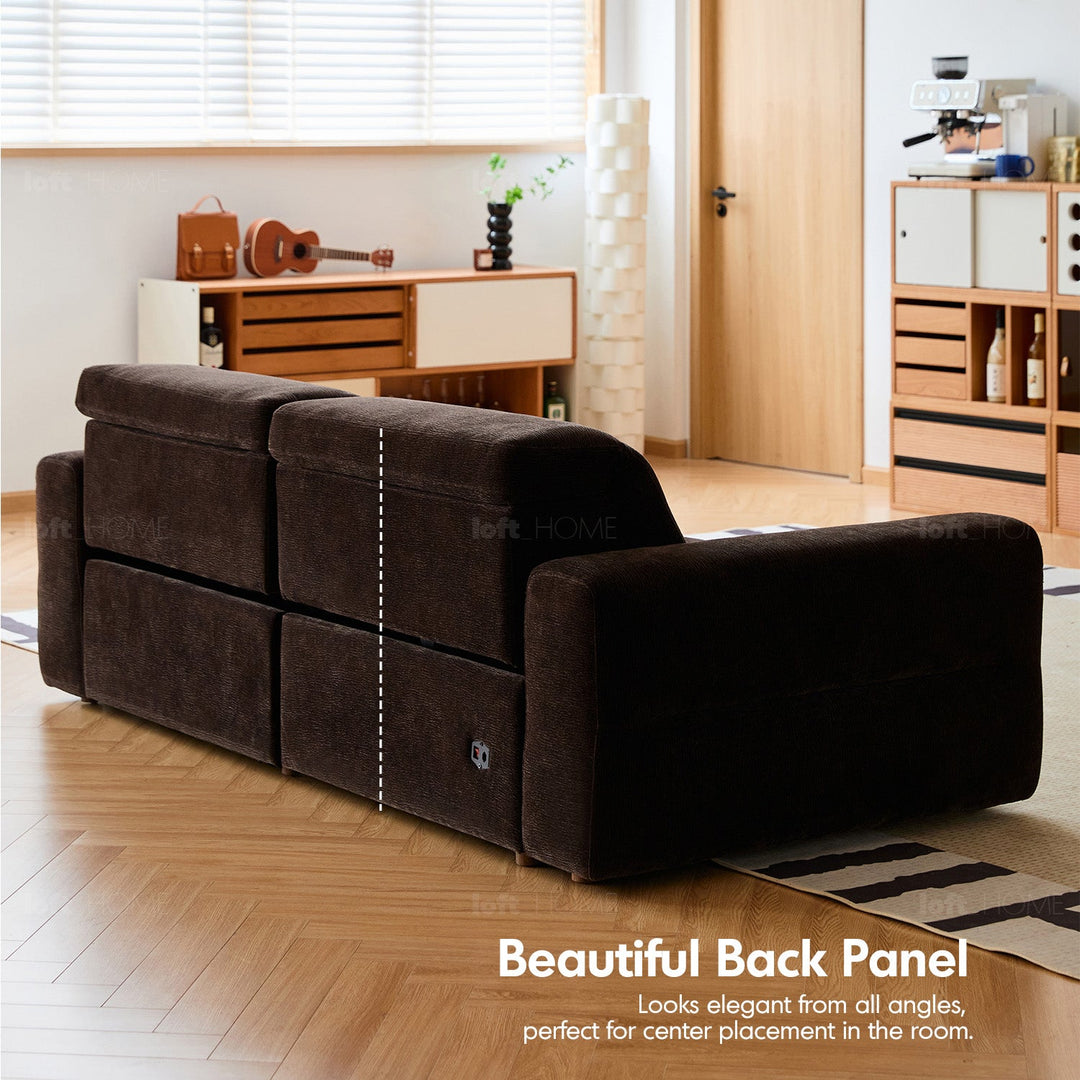 Cream Chenille Velvet Fabric Electric Recliner 2 Seater Sofa LOLO