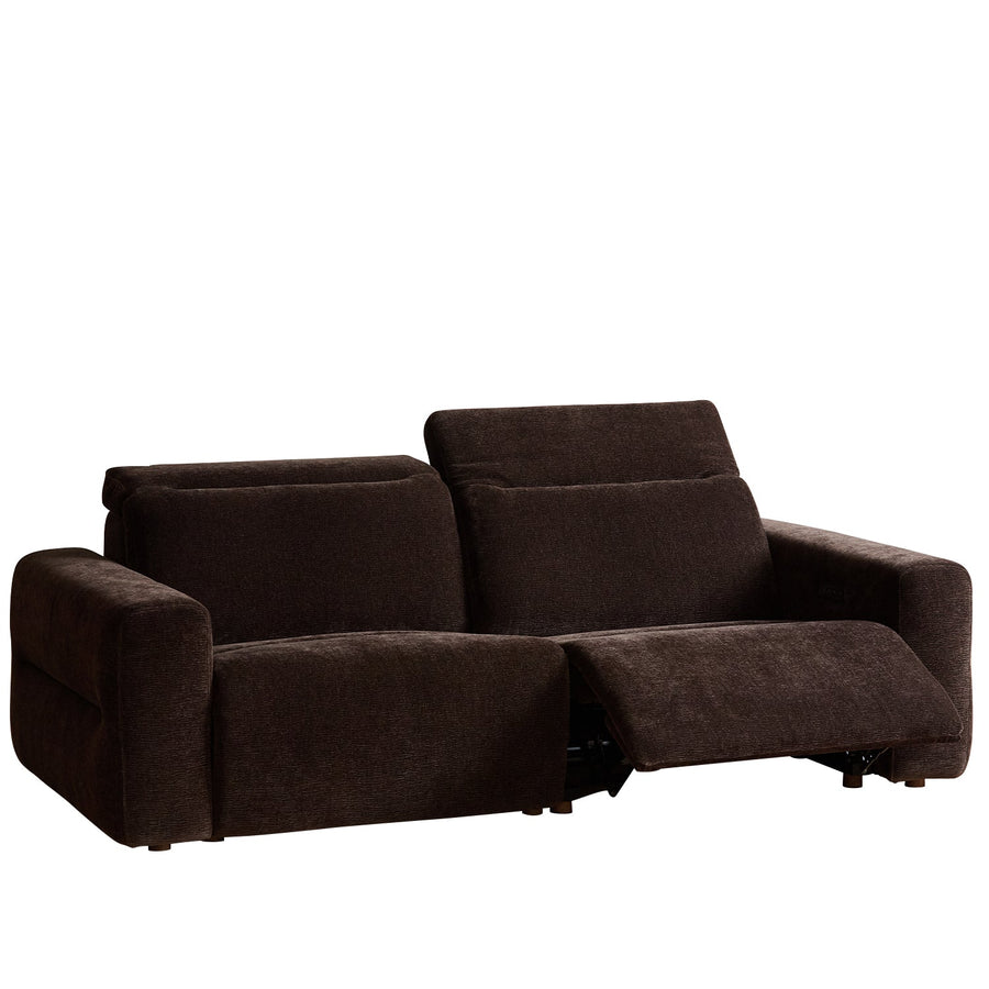 Cream Chenille Velvet Fabric Electric Recliner 3 Seater Sofa LOLO