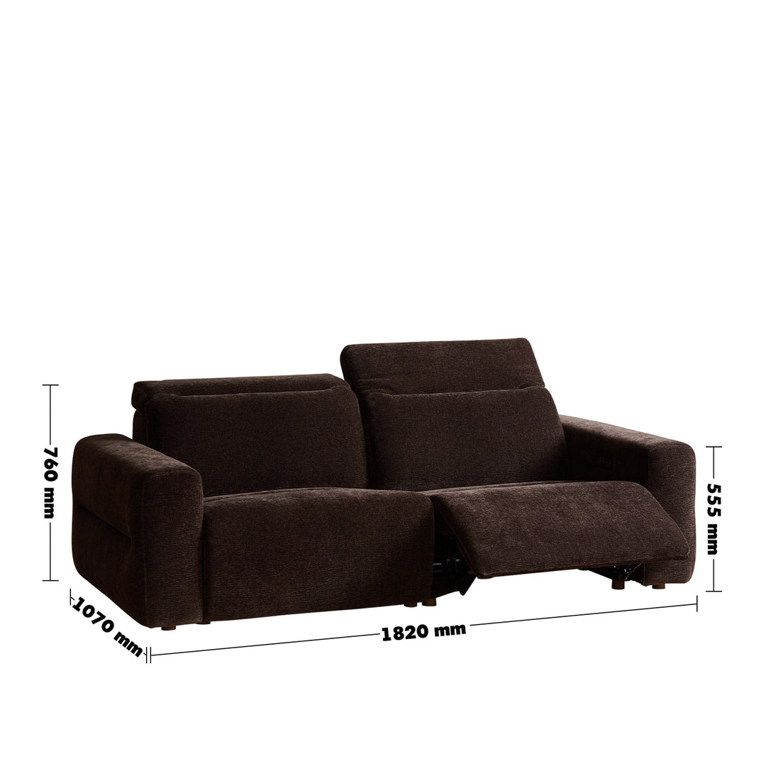 Cream Chenille Velvet Fabric Electric Recliner 2 Seater Sofa LOLO