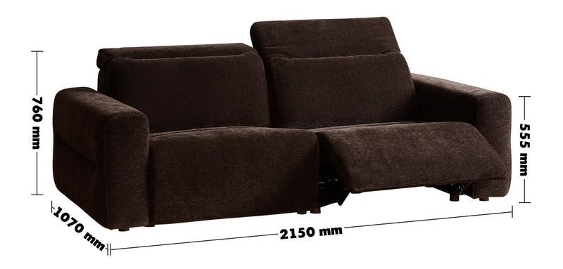 Cream Chenille Velvet Fabric Electric Recliner 3 Seater Sofa LOLO Size Chart