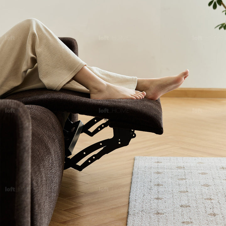 Cream Chenille Velvet Fabric Electric Recliner 2 Seater Sofa LOLO