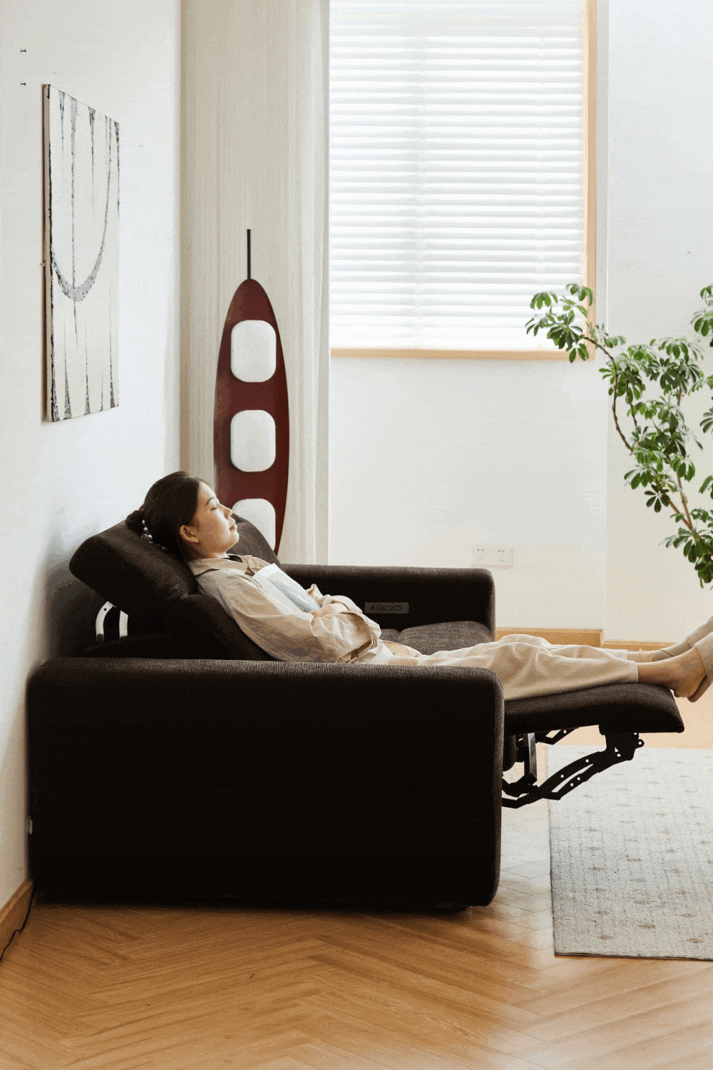 Cream Chenille Velvet Fabric Electric Recliner 2 Seater Sofa LOLO