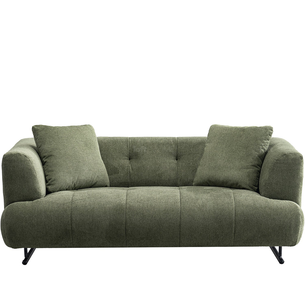 Cream cotton fabric 2 seater sofa verdo in white background.