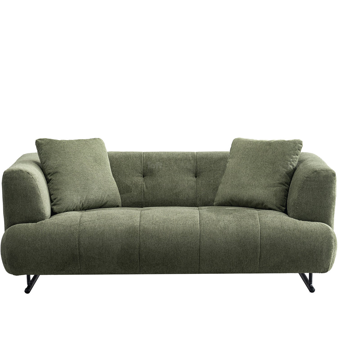 Cream cotton fabric 2 seater sofa verdo in white background.