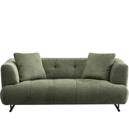Cream cotton fabric 2 seater sofa verdo in white background.