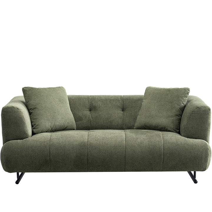 Cream cotton fabric 2 seater sofa verdo in white background.