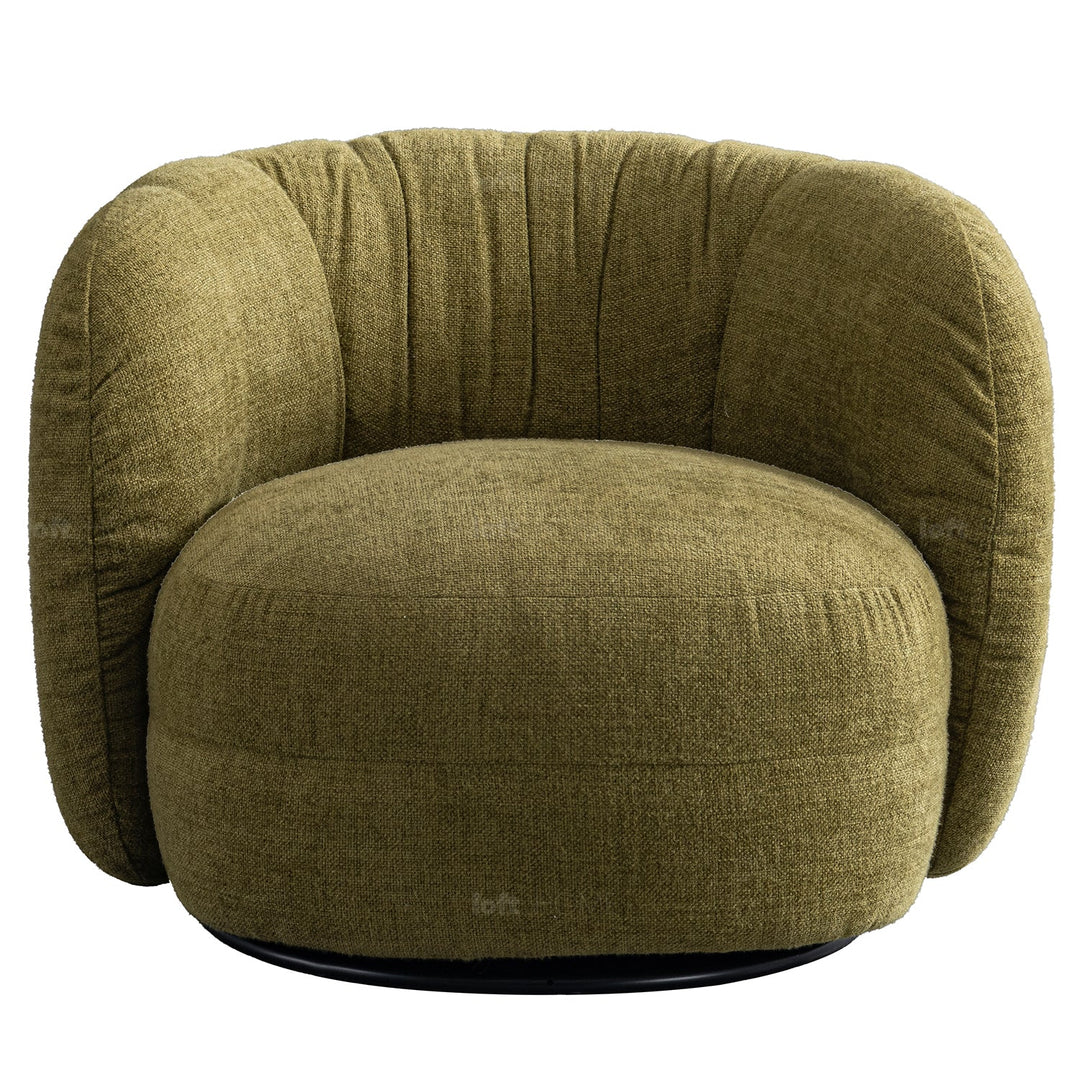 Cream Linen Fabric Revolving 1 Seater Sofa OLVI