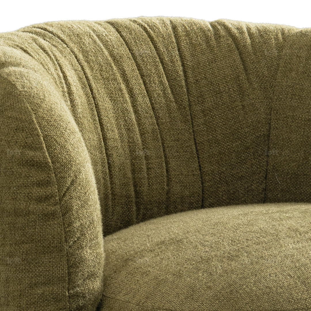 Cream Linen Fabric Revolving 1 Seater Sofa OLVI