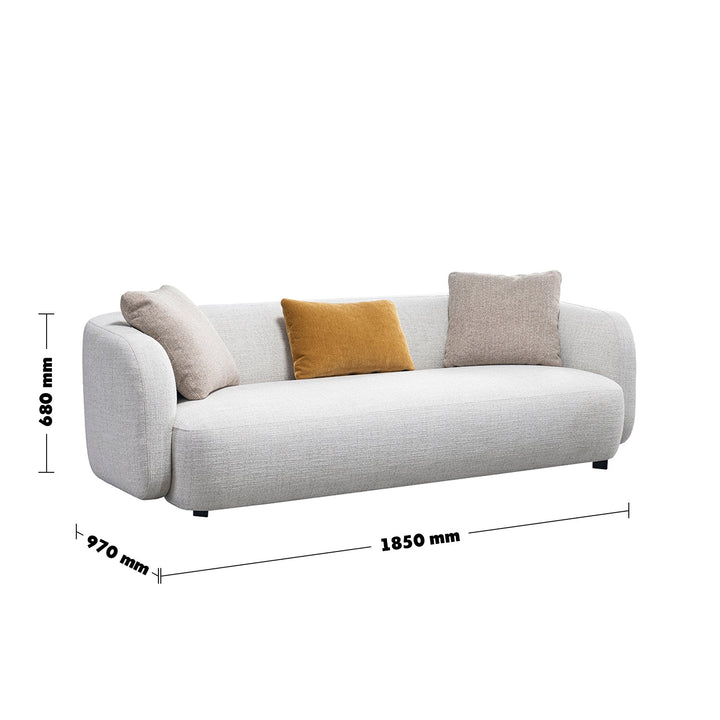 Cream Mixed Weave Fabric 2 Seater Sofa LUMA