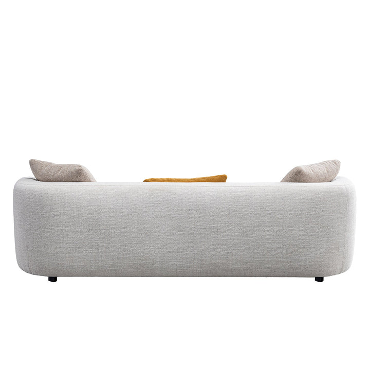 Cream Mixed Weave Fabric 2 Seater Sofa LUMA