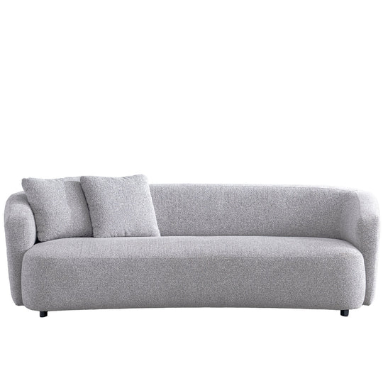 Cream mixed weave fabric 3 seater sofa navi in white background.