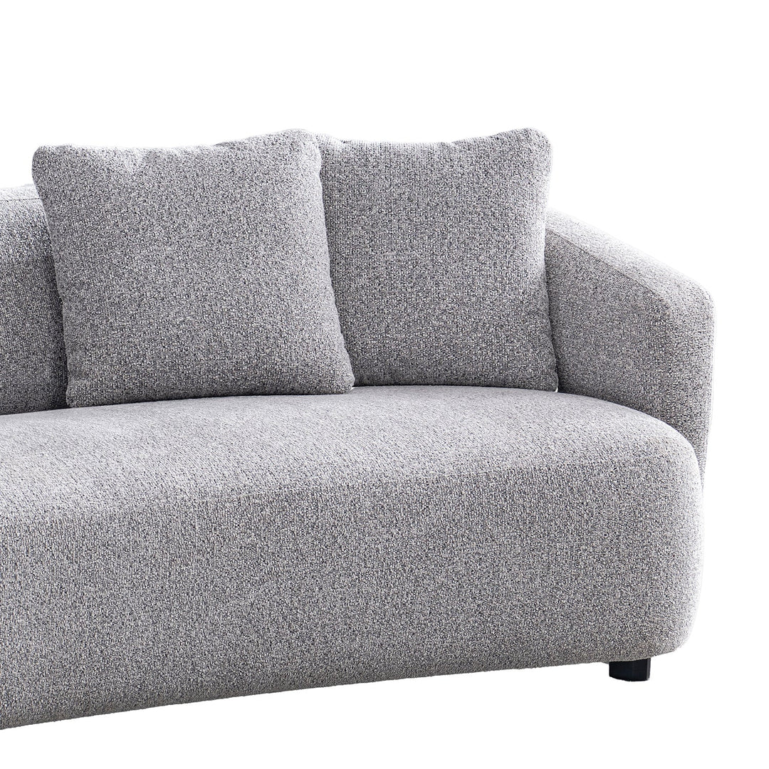 Cream mixed weave fabric 3 seater sofa navi in details.