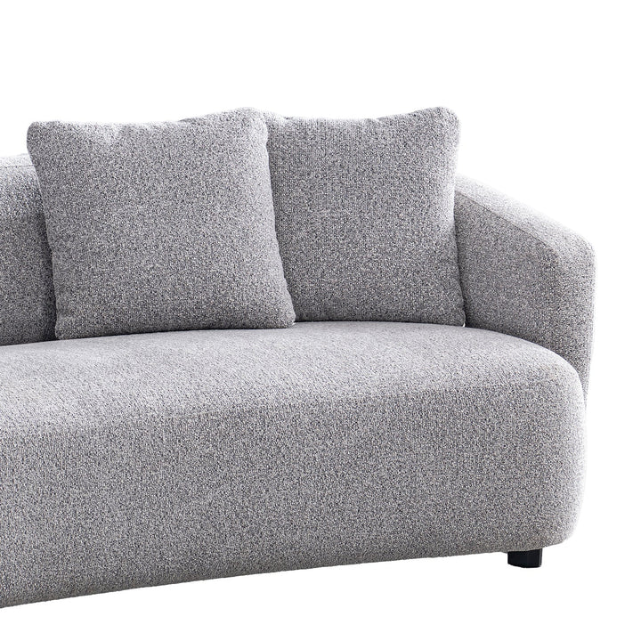 Cream mixed weave fabric 3 seater sofa navi in details.