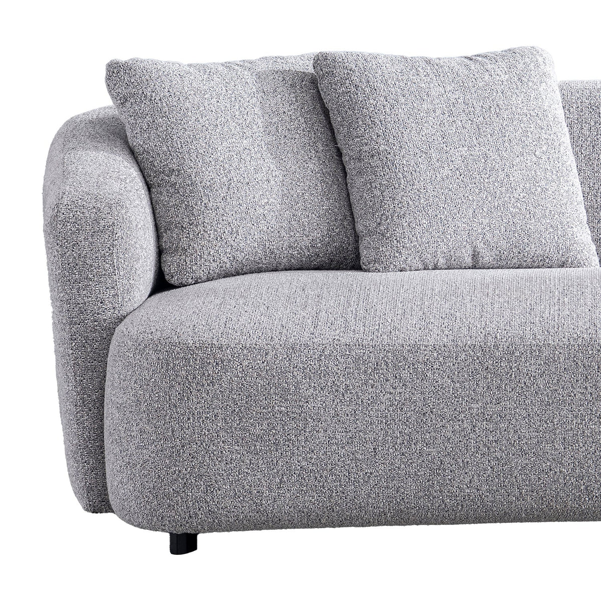 Cream mixed weave fabric 3 seater sofa navi in close up details.