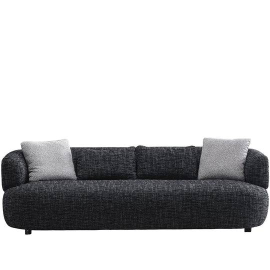 Cream mixed weave fabric 3 seater sofa noiry in white background.