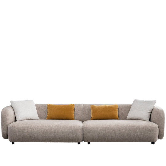 Cream mixed weave fabric 4 seater sofa luma in white background.