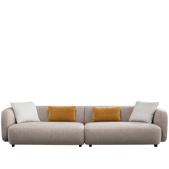 Cream Mixed Weave Fabric 4 Seater Sofa LUMA