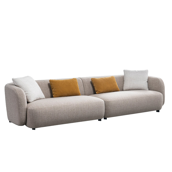 Cream Mixed Weave Fabric 4 Seater Sofa LUMA