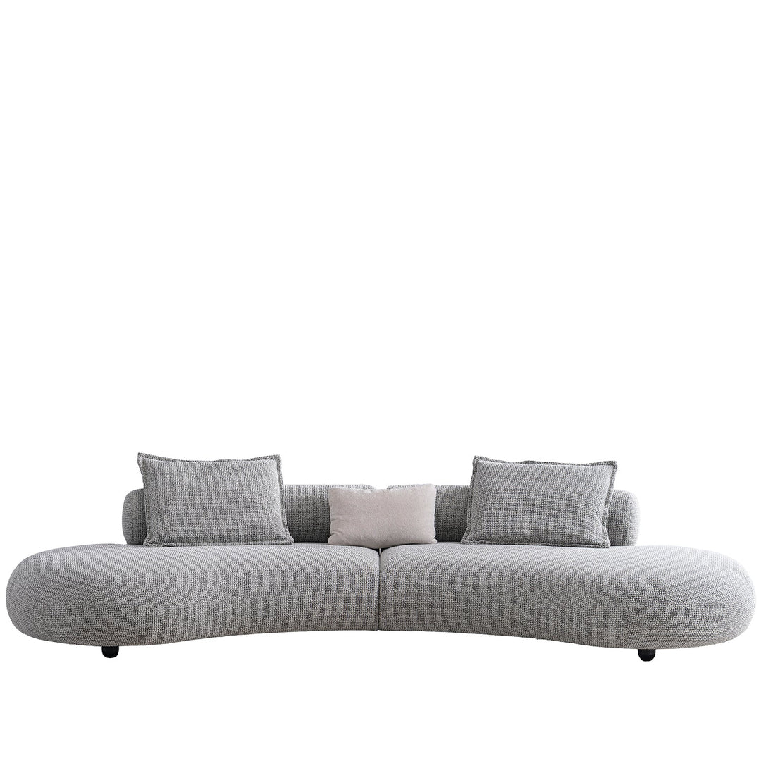 Cream Mixed Weave Fabric 6 Seater Sofa CURVO