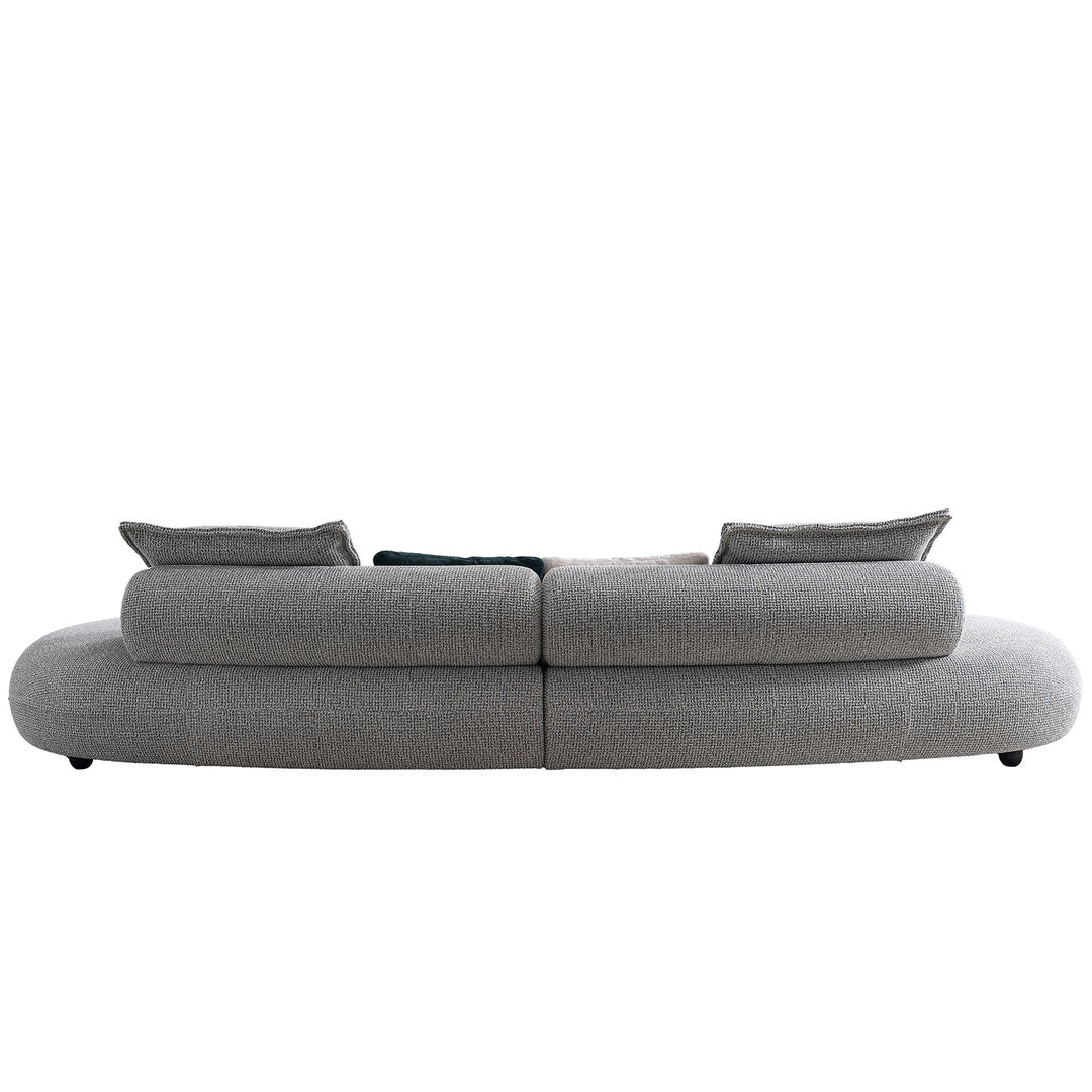 Cream mixed weave fabric 6 seater sofa curvo material variants.