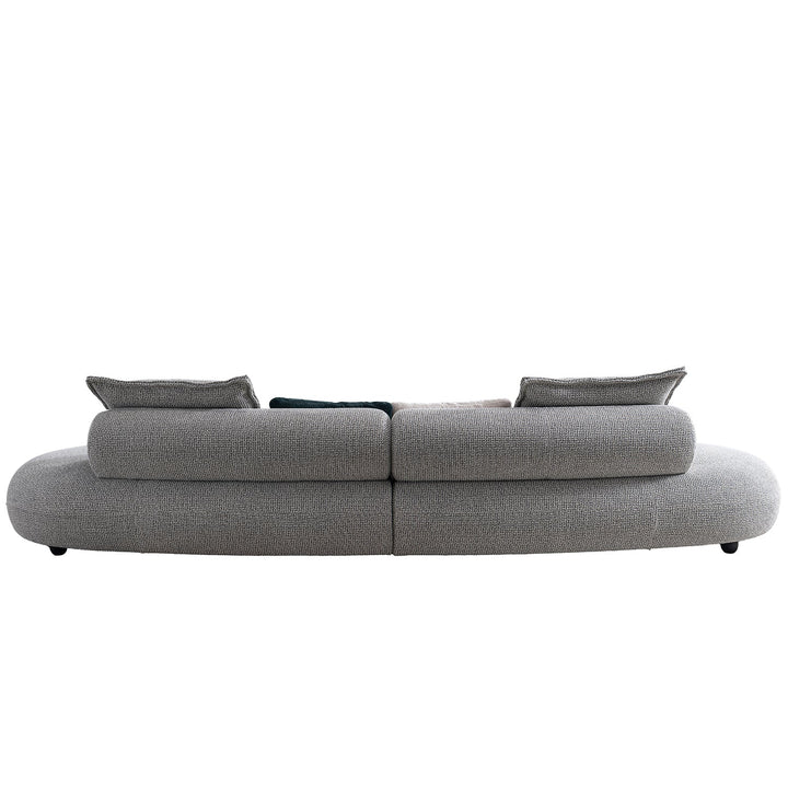 Cream mixed weave fabric 6 seater sofa curvo material variants.