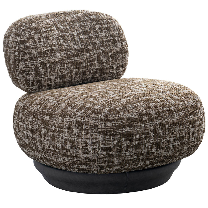 Cream Mixed Weave Fabric Revolving 1 Seater Sofa BIXY