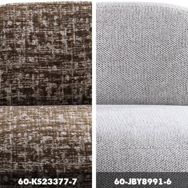 Cream Mixed Weave Fabric Revolving 1 Seater Sofa BIXY