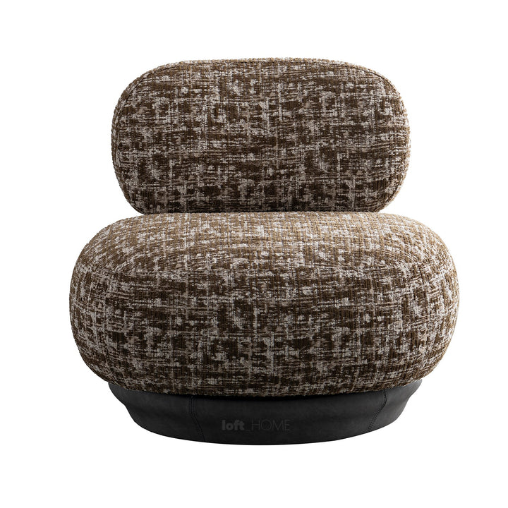 Cream Mixed Weave Fabric Revolving 1 Seater Sofa BIXY