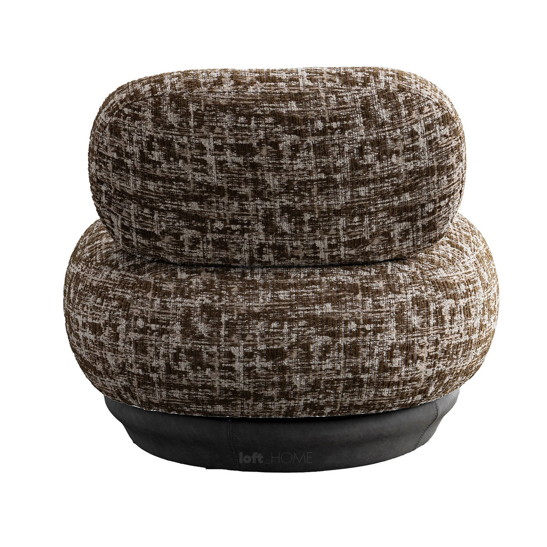 Cream Mixed Weave Fabric Revolving 1 Seater Sofa BIXY