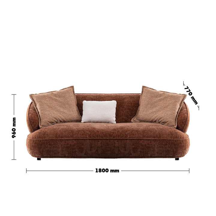 Cream velvet fabric 2 seater sofa cocoa size charts.