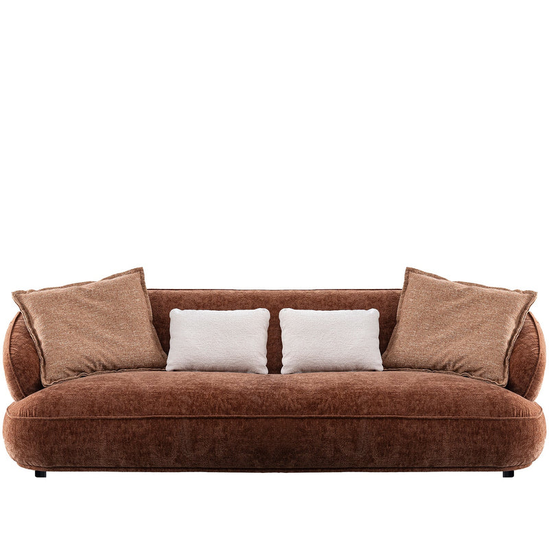 Cream velvet fabric 3 seater sofa cocoa in real life style.