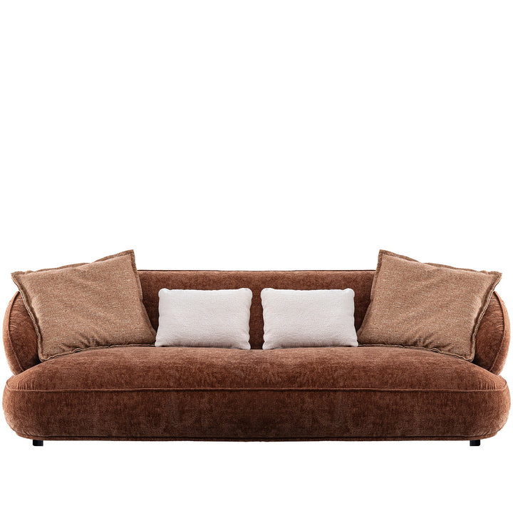 Cream velvet fabric 3 seater sofa cocoa in real life style.