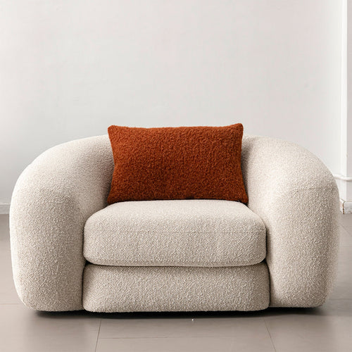 Cream Boucle Fabric 1 Seater Sofa CURLY Good to Know Preview-1