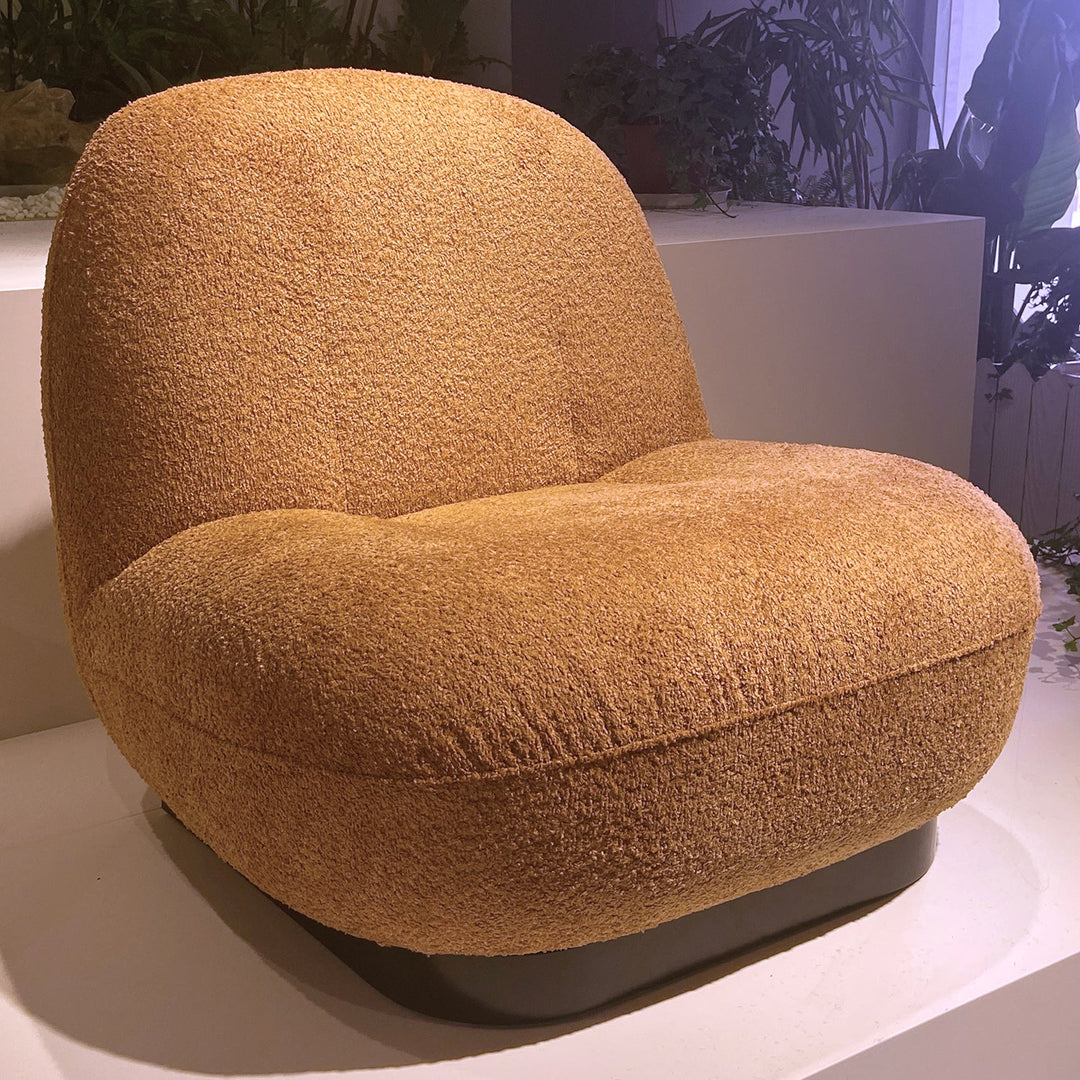 Cream Boucle Fabric 1 Seater Sofa VELORA