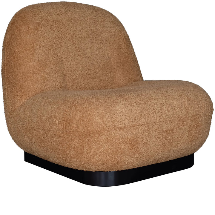 Cream Boucle Fabric 1 Seater Sofa VELORA