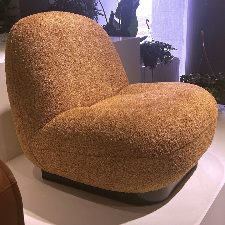 Cream Boucle Fabric 1 Seater Sofa VELORA