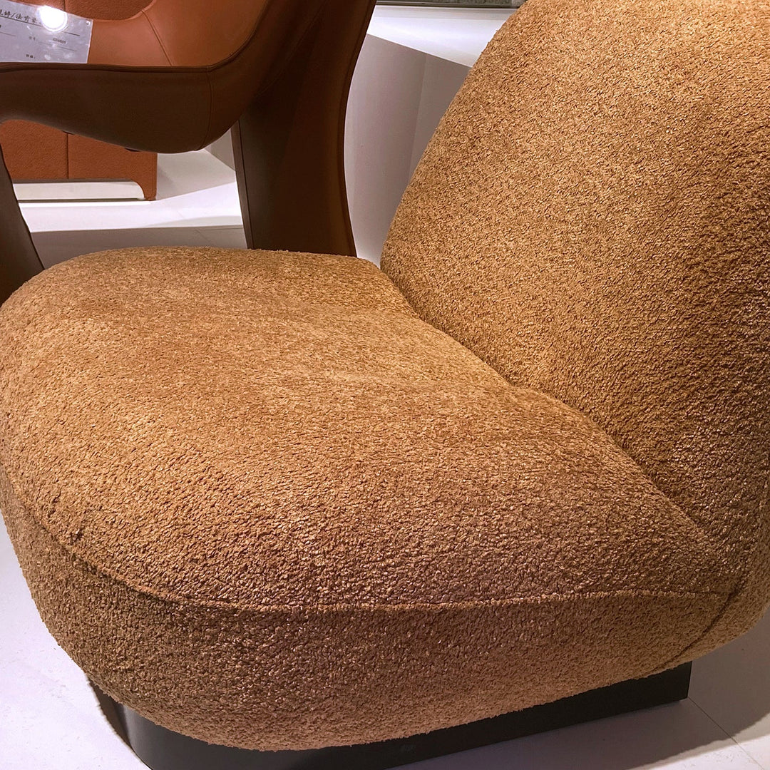 Cream Boucle Fabric 1 Seater Sofa VELORA