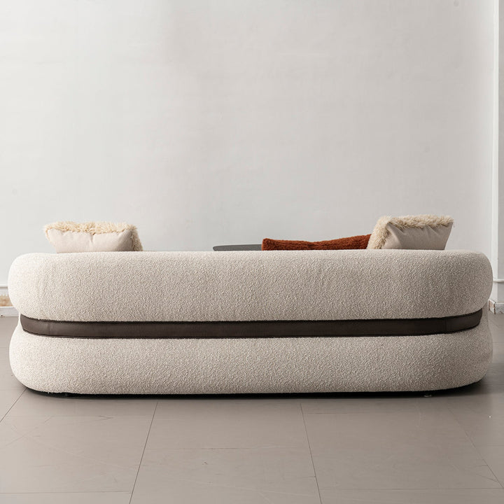 Cream Boucle Fabric 3 Seater Sofa CURLY