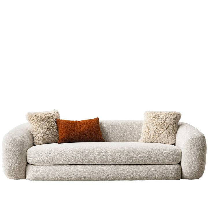 Cream Boucle Fabric 3 Seater Sofa CURLY