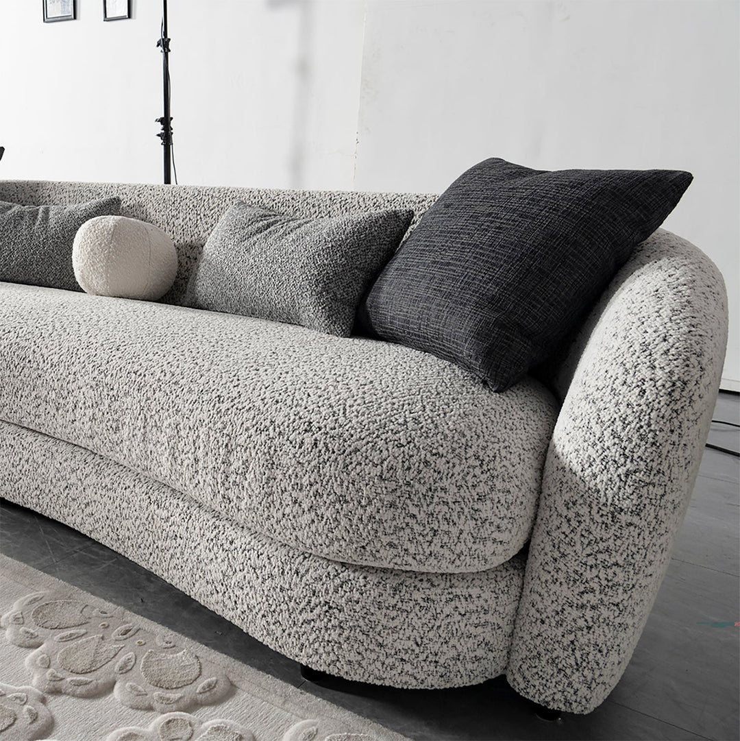 Cream boucle fabric 4 seater sofa nova material variants.