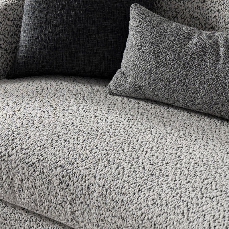 Cream boucle fabric 4 seater sofa nova in details.