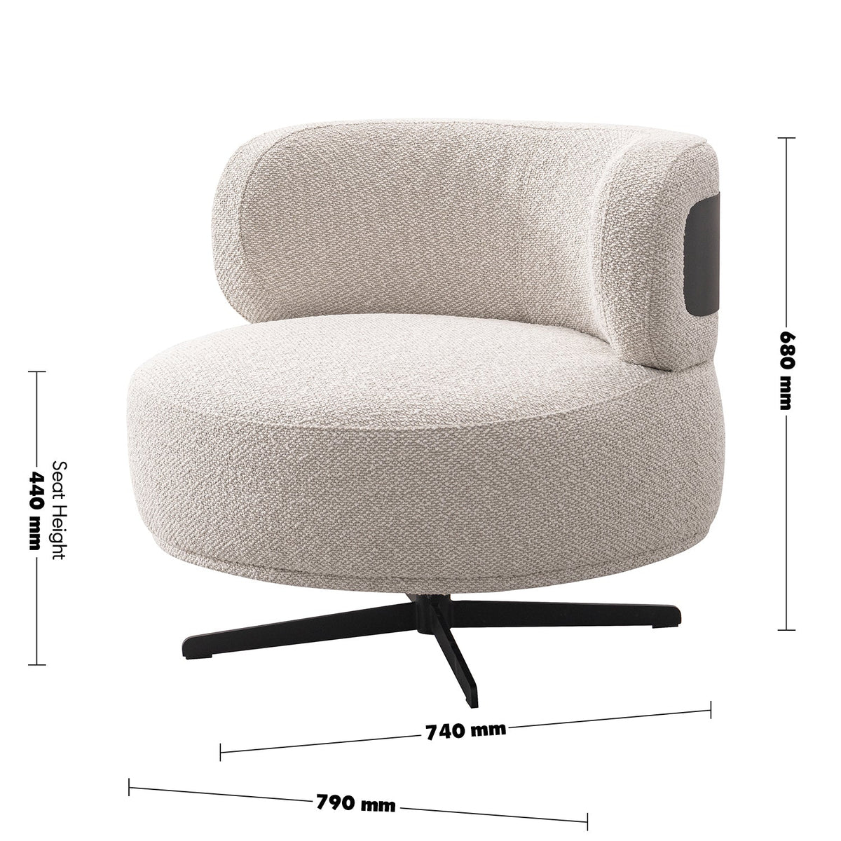Cream boucle fabric revolving 1 seater sofa chair vuvo size charts.
